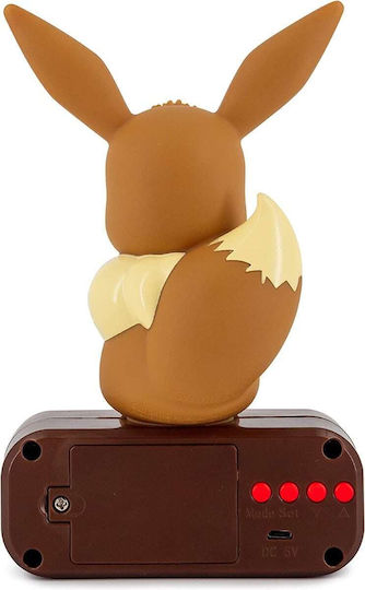 Teknofun Pokemon - Eevee Επιτραπέζιο Ψηφιακό Ρολόι LED Πλαστικό με Ξυπνητήρι Καφέ BOTI37796