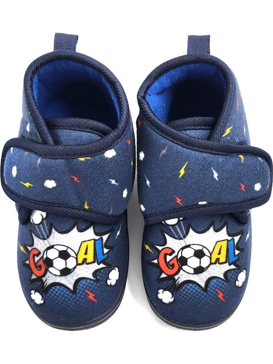 Kinderhausschuhe Stiefel Blau