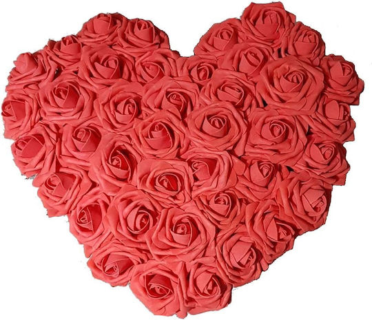 Καρδιά από Τεχνητά Τριαντάφυλλα Κόκκινη 30cm σε Κουτί Fly Digital