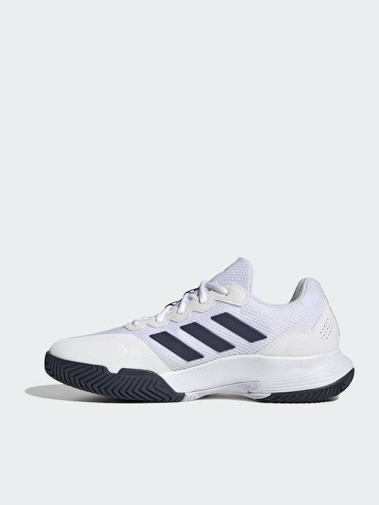 adidas Gamecourt 2.0 Men's Tennis Shoes for Hard Courts Cloud White / Team Navy Blue 2
