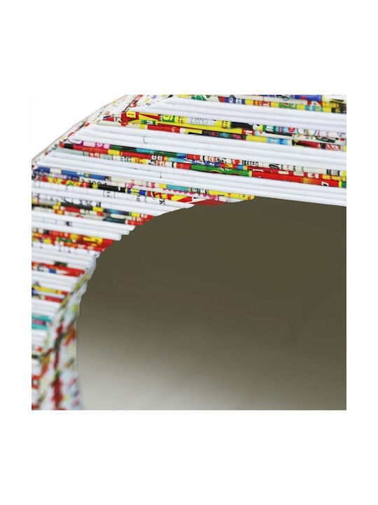 Synchronia Wall Mirror From Recycled Magazines with Multicolour Frame Diameter 60cm 1pcs