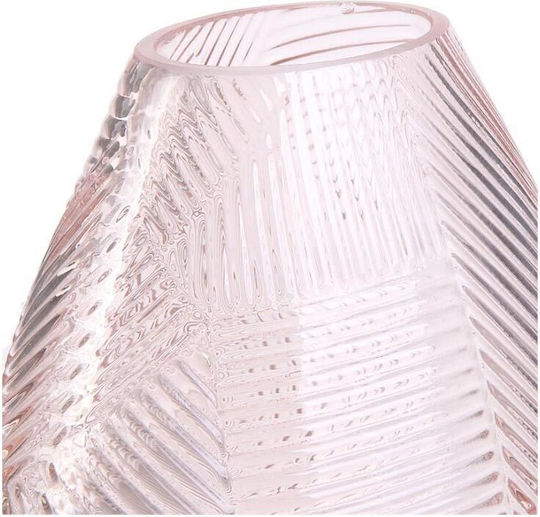 Βάζο Γυάλινο Ροζ Φ16.5xΥ21.5cm