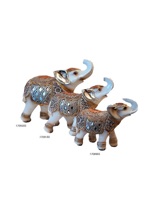 Karvounis Decorativ Elefant din Polirășină în Champagne - Gold 10x8cm 1buc