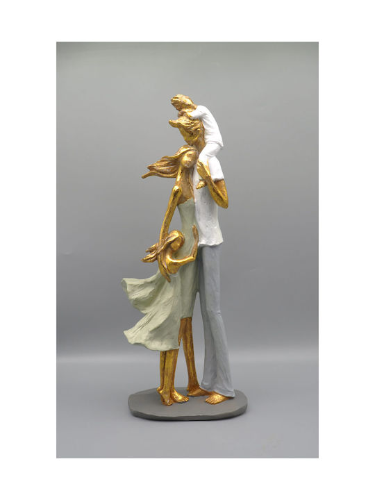 Karvounis Decorative Statuette Polyresin Family in Gold/Electric 16x11x37cm 1pcs