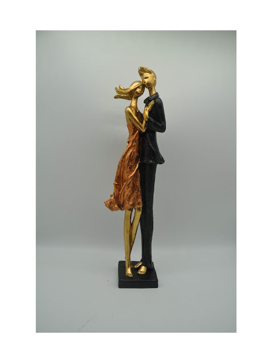 Karvounis Decorative Statuette Polyresin in Gold / Black / Orange 10.5x7.3x35.5cm 1pcs