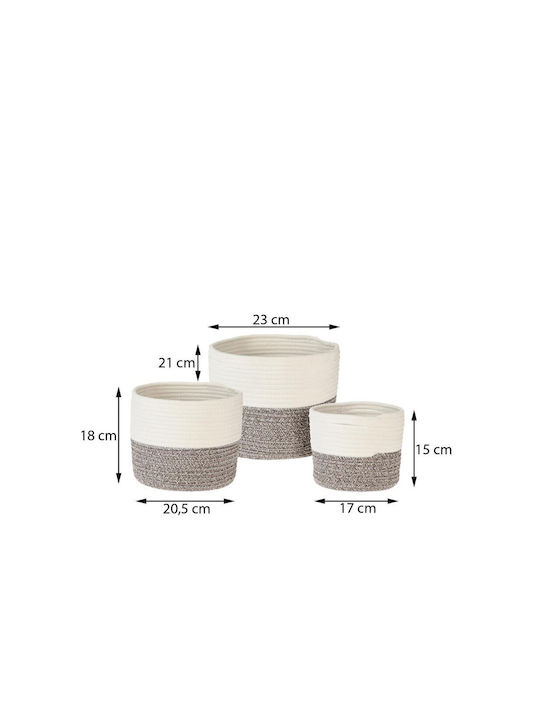 Fabric Decorative Baskets Set 3pcs Aria Trade