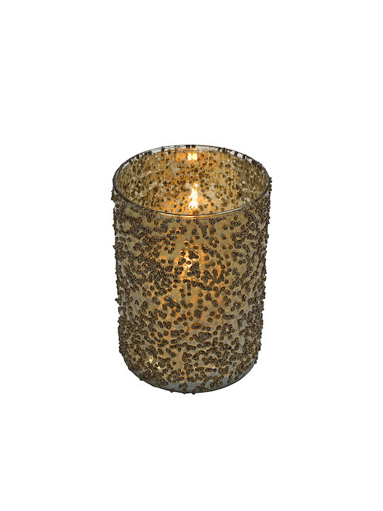 Zaros Lantern Glass Tabletop Gold 12x12x17εκ. 1pcs