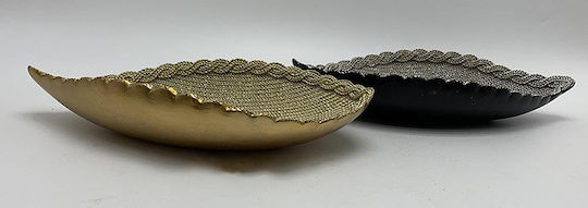 Karvounis Oval Polyresin Decorative Platter Green 35x17cm