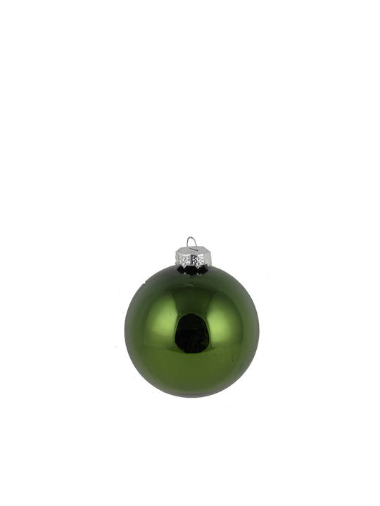 TnS Christmas Glass Ball Ornament Green 8x8cm