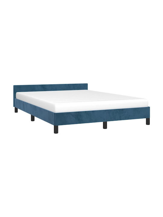 Doppelbett Mit Stoff Dunkelblau Für Matratze 140x200cm