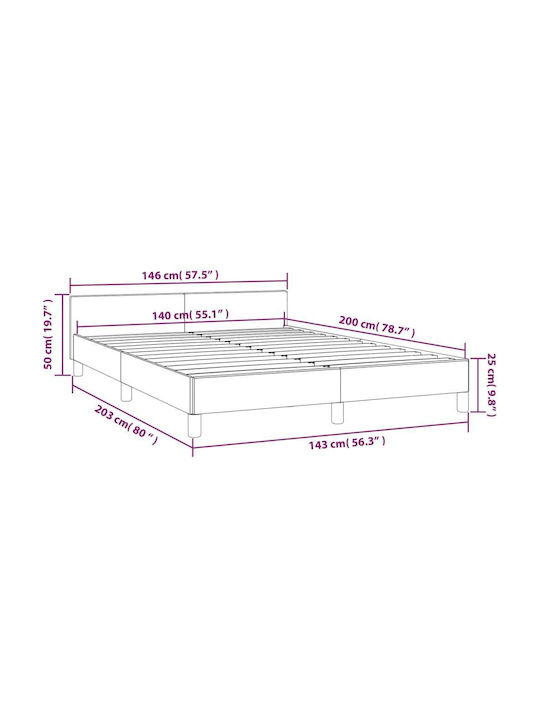 Doppelbett Mit Stoff Dunkelblau Für Matratze 140x200cm