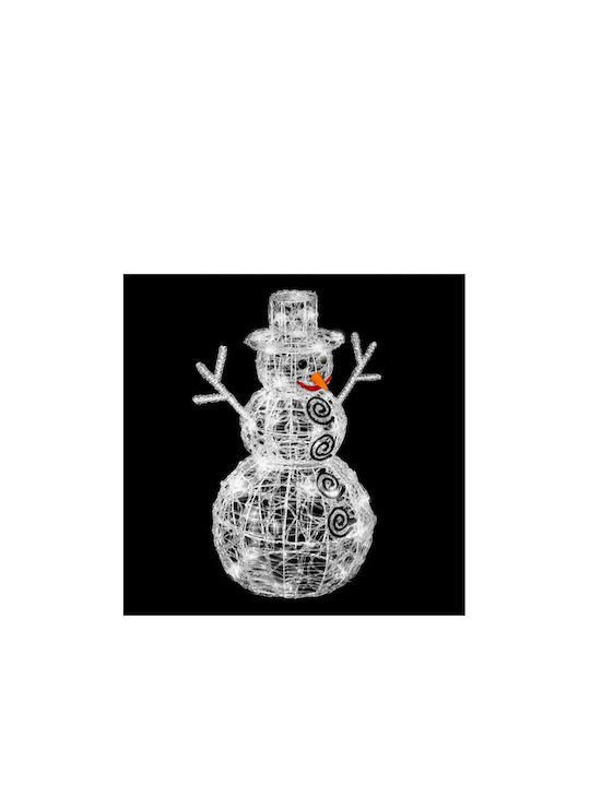 Aria Trade Christmas Plastic Illuminated SNowman Figure White 60cm