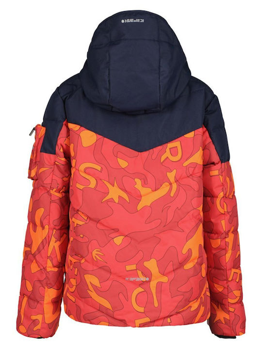 Waterproof Kids' Sports Jacket Short Windproof with Lining & Hood Red