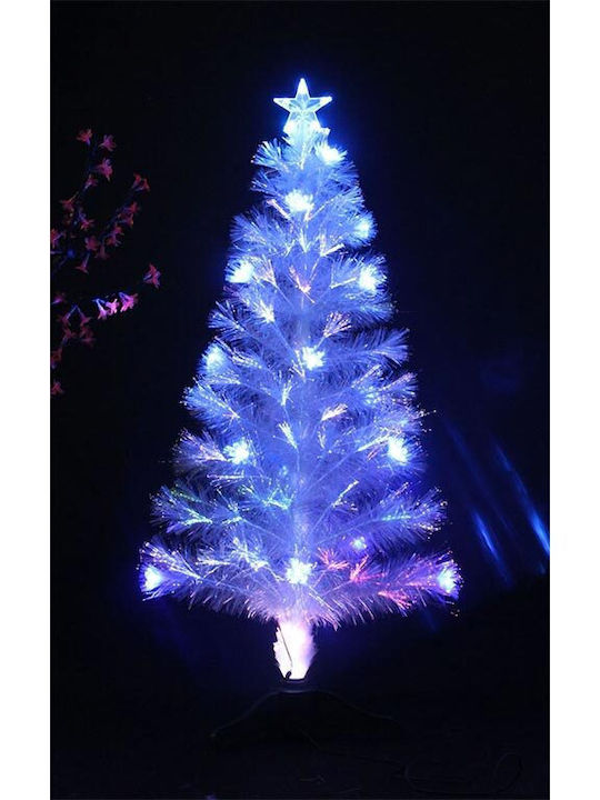 Christmas Green Tree with Metallic Base and Optical Fibers Lighting H180pcs