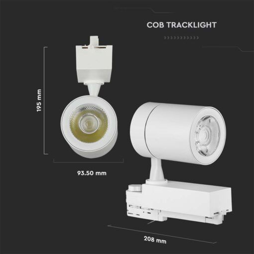 V-TAC Μονό LED Ψυχρό Λευκό Σποτ σε Λευκό Χρώμα