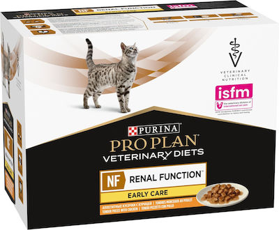 Purina Pro Plan Veterinary Diets NF Early Care Wet Food for Adult Cats for Kidney Diseases In Pouch with Chicken 10pcs 85gr