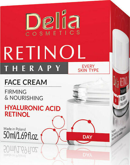 Delia Cosmetics Retinol Therapy Противостареещ Дневен Крем За Лице С Ретинол И Хиалуронова Киселина 50ml