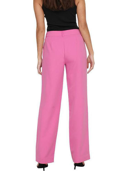 Women's Fabric Trousers Straight Line Fuchsia