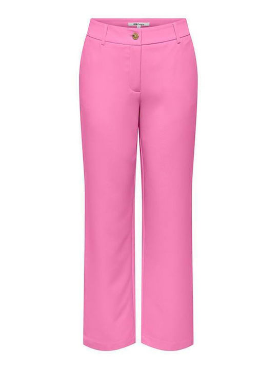 Women's Fabric Trousers Straight Line Fuchsia