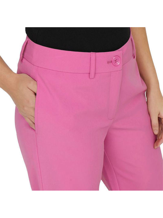 Women's Fabric Trousers Straight Line Fuchsia