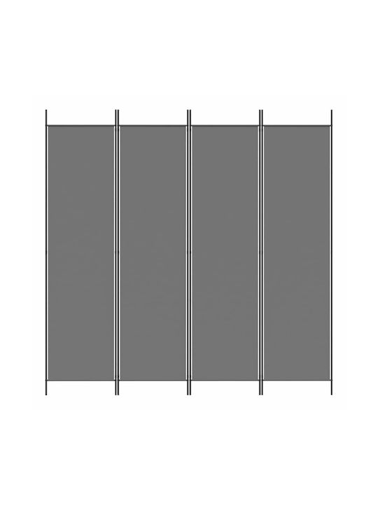 vidaXL Decorativ Paravan Tesatura cu 4 Panouri Charcoal 200x200cm