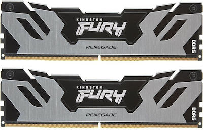 Kingston Fury Renegade Silver 32GB DDR5 RAM cu 2 module (2x16GB) și Viteză 7200 pentru Desktop