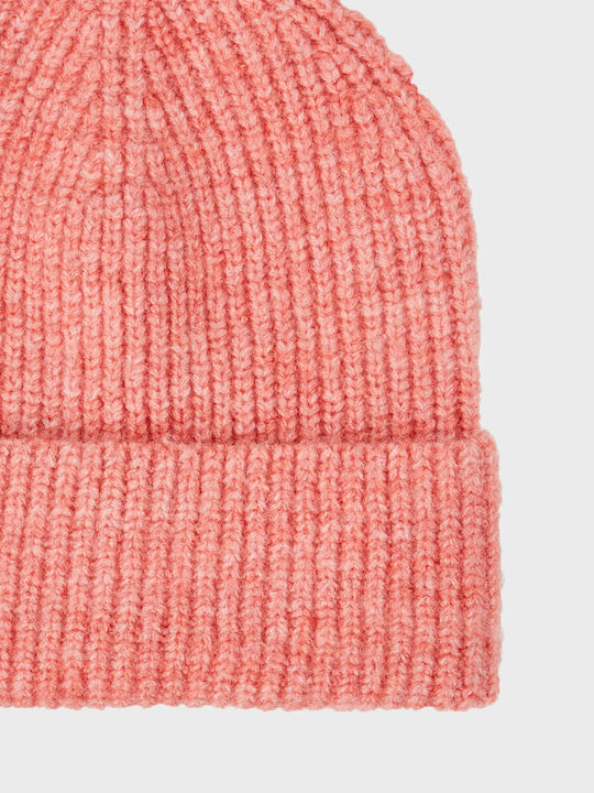 Tom Tailor Beanie Frauen Beanie mit Rippstrick in Rosa Farbe