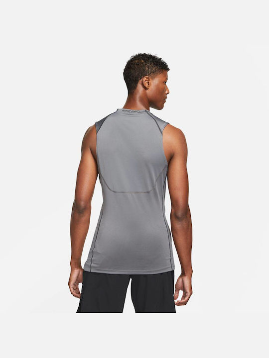 Nike Pro Tight Ανδρική Μπλούζα Dri-Fit Αμάνικη Iron Grey