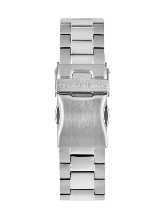 Jacques Lemans Uhr Batterie mit Silber Metallarmband