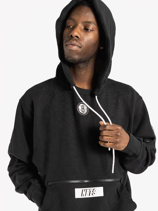 Nike Brooklyn Nets Courtside Φούτερ Μαύρο με Κουκούλα