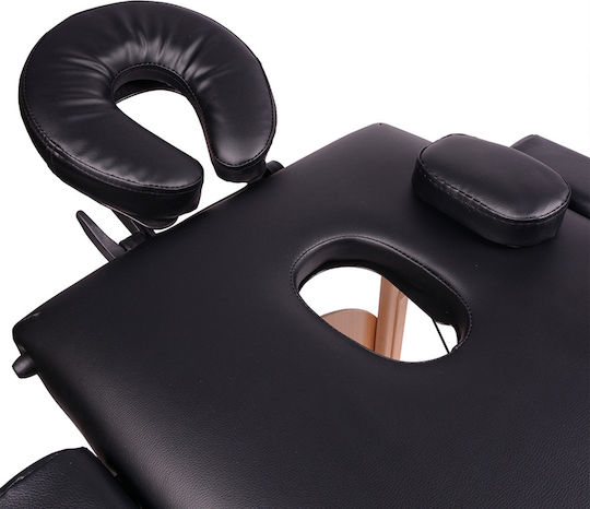 Wooden Folding Black Massage and Physiotherapy Bed 207x52cm
