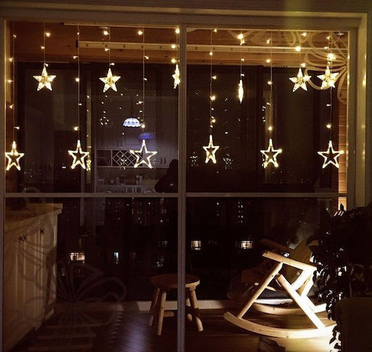 12 Lichter LED 3.3m. x 90cm Warmes Weiß Typ Vorhang 1Stück
