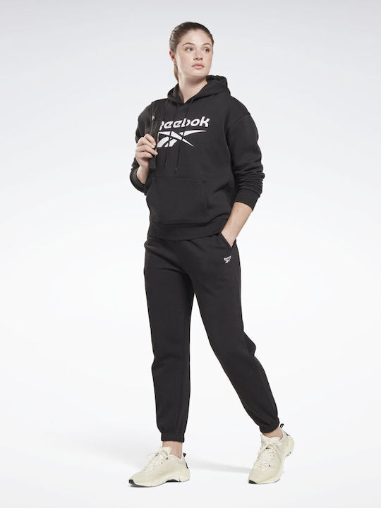 Reebok Identity Pantaloni de trening pentru femei cu cauciuc Negru Fleece