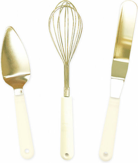 Scrap Cooking Σετ Μεταλλικών Εργαλείων Σερβιρίσματος 3τμχ Χρυσό