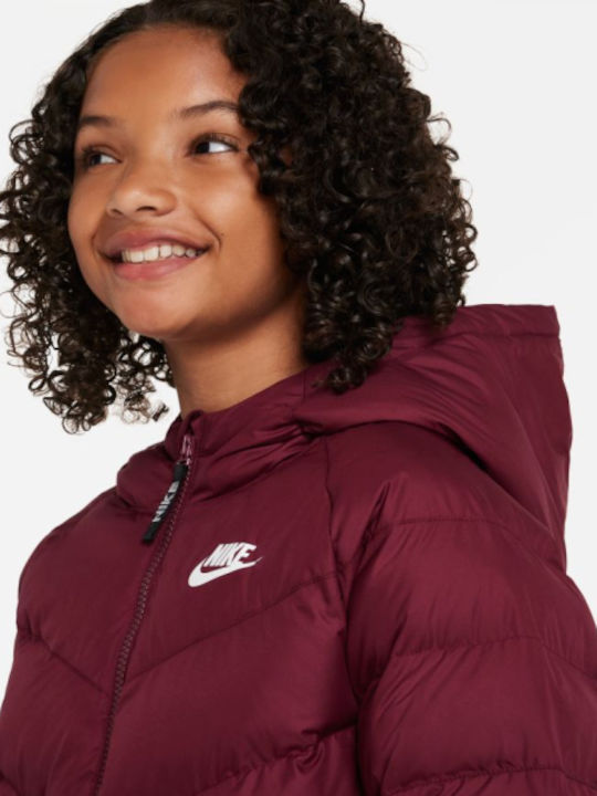 Sport Kinderjacken & Winterjacken Kurze mit Futter & Kapuze Burgundisch