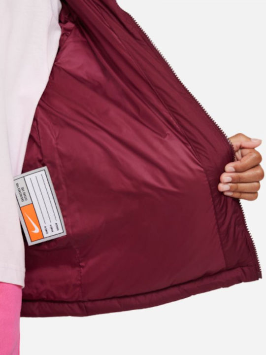 Sport Kinderjacken & Winterjacken Kurze mit Futter & Kapuze Burgundisch