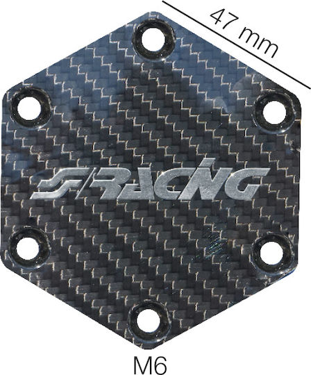 Simoni Racing Steering Wheel Decoration Real Carbon Horn Button Cover for 6-hole Racing Type Steering Wheels in Black Color SRHBD4