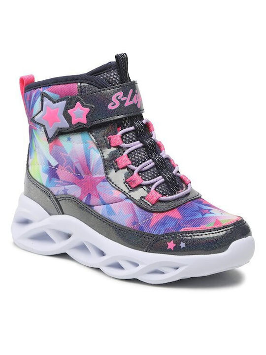 Skechers Sweer Starz Παιδικά Μποτάκια με Σκρατς & Κορδόνια Πολύχρωμα 302690L/NVMT