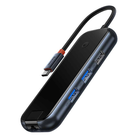Baseus AcmeJoy USB-C Docking Station με HDMI 4K PD Ethernet Γκρι