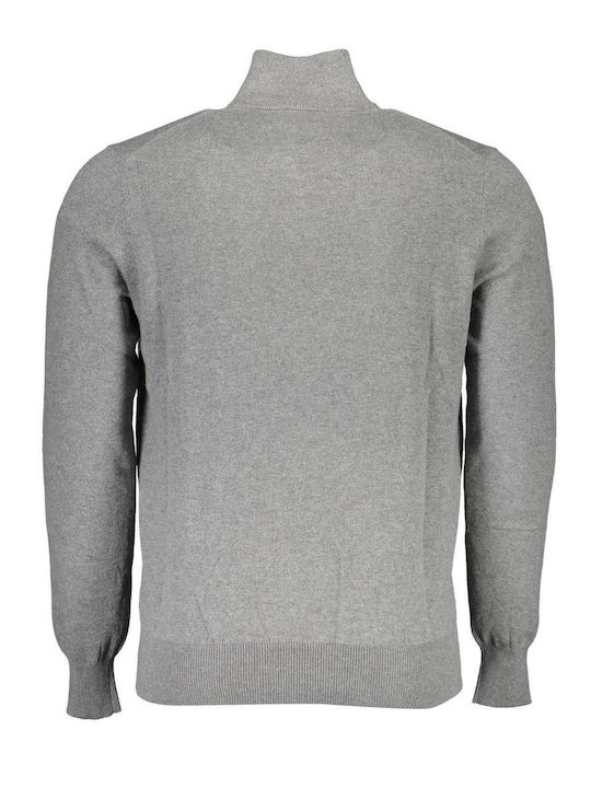 North Sails Herren Langarm-Pullover Ausschnitt mit Reißverschluss Gray