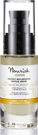 Nourish London Protect Replenishing Peptide Moisturizing Serum Face with Peptides for Detoxification & Nourishment 30ml