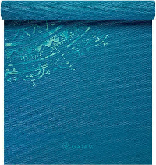 Gaiam Mandala 4mm Στρώμα Γυμναστικής Yoga Μπλε (173x61x0.4cm)