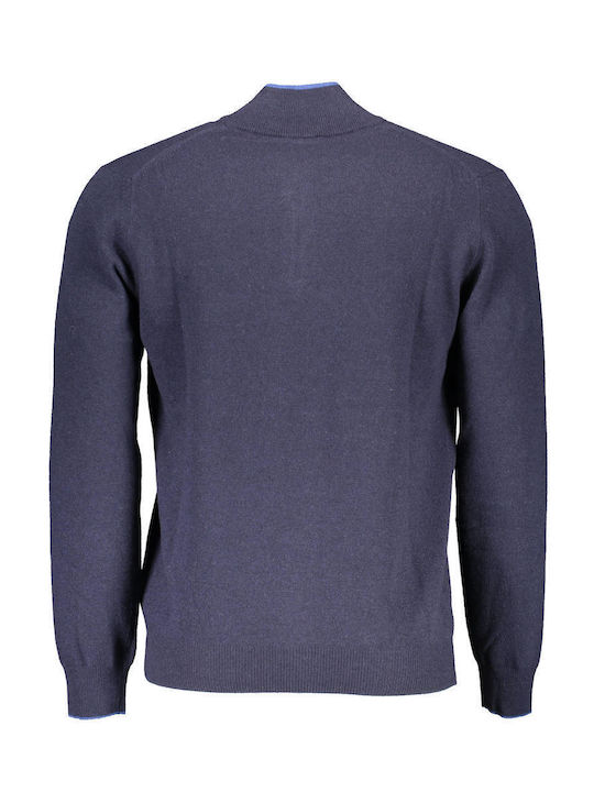 Harmont & Blaine Men's Long Sleeve Sweater with Zipper Navy Blue