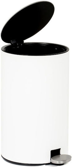 Andrea House Metallischer Weißer Mülleimer 12lt Andrea House Metallischer Weißer Mülleimer 12lt