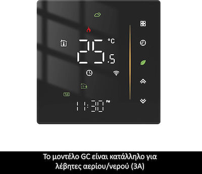 MOES WHT-006-GC-BK-MS Digital Thermostat Raum Intelligent mit Touchscreen und WLAN