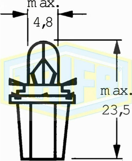 Auto Gs Λάμπα Αυτοκινήτου Trifa 2724 B8.5D Αλογόνου 24V 1.2W 1τμχ