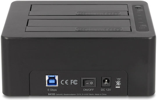 DeLock Docking Station pentru 2 Hard Disk-uri SATA 2.5" / 3.5" cu conectivitate USB 3.0 (64183)