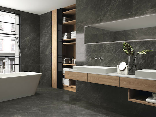 Baldocer Kitchen Wall / Bathroom Gloss Porcelain Tile 90x30cm Black