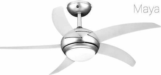 Lineme Maya Deckenventilator 110cm mit Leuchte Transparent / Silber