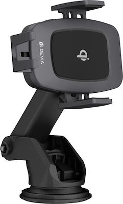 Devia Mobile Phone Holder Car Black with Adjustable Hooks and Wireless Charging Black